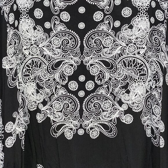 La Vie en Rose Aqua Women's Tunic Swimsuit Cover-up ~ Black and White ~ Size L ~ - Picture 3 of 7